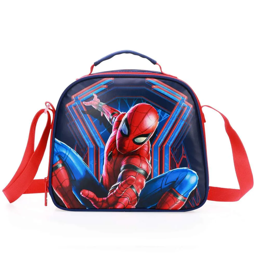 (NET) 3 in 1 Spiderman Cartoon Trolley School Bag With Back Pack