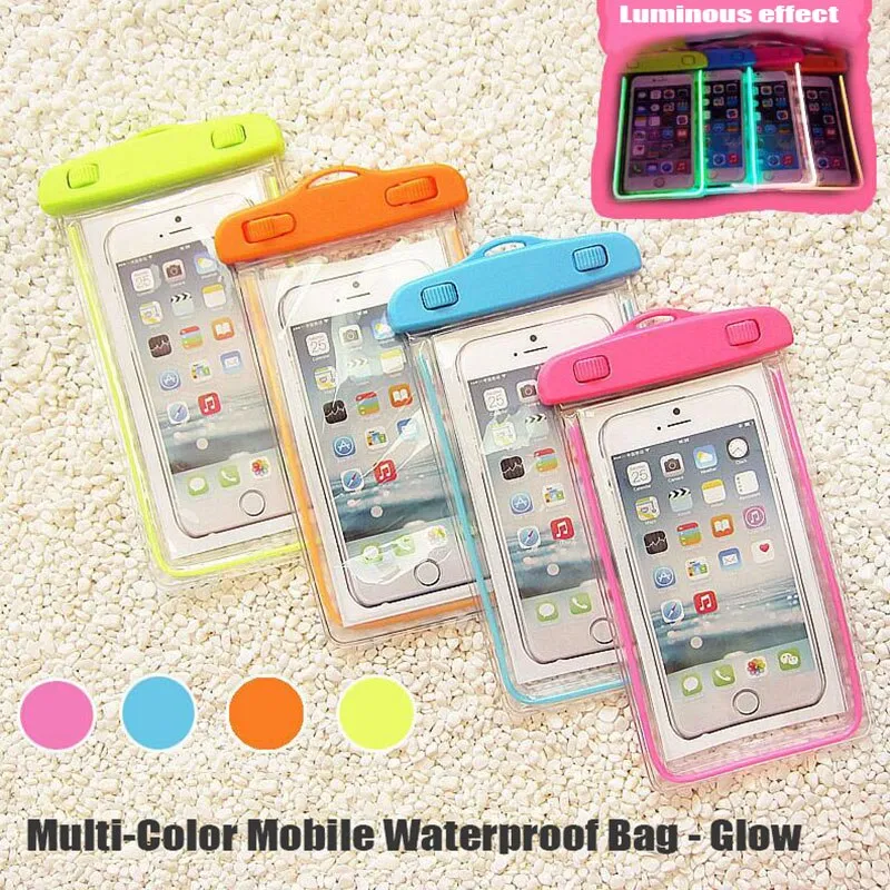 New Luminous bag underwater waterproof phone bag diving bag mobile phone pouch case for iphone Samsung Xiaomi Redmi 3 4 5 6 7 S