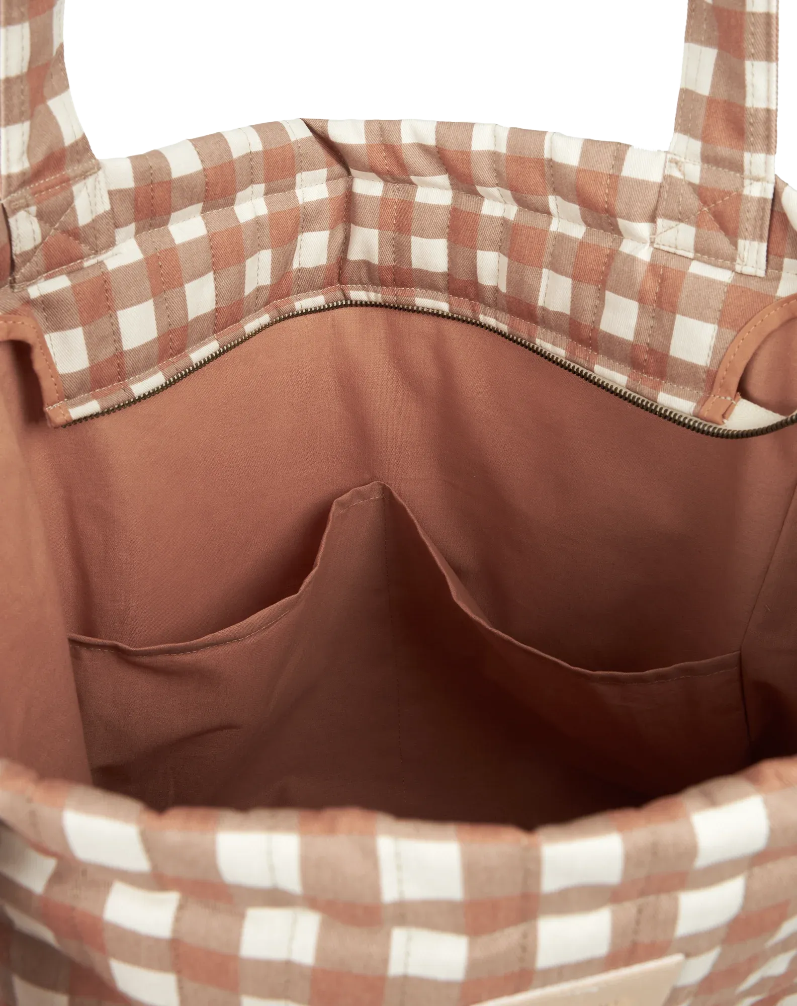 Nobodinoz Hyde Park XXL Diaper Bag Waterproof | Terracotta checks