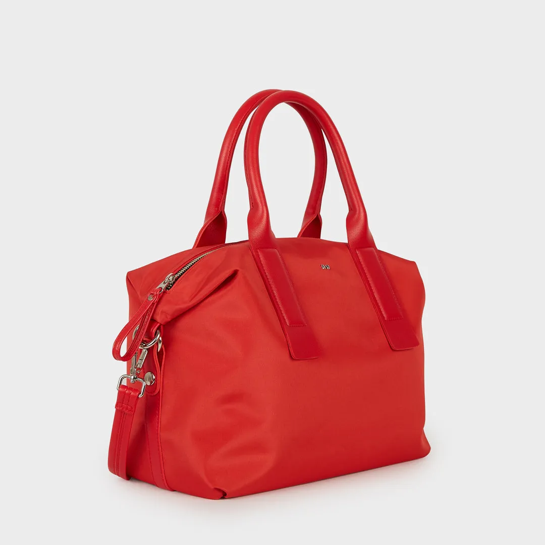 NOLAN MEDIUM NYLON HANDBAG SCARLET