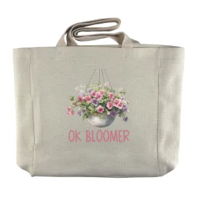 OK Bloomer | Houseplant Themed Reusable  Grocery Tote