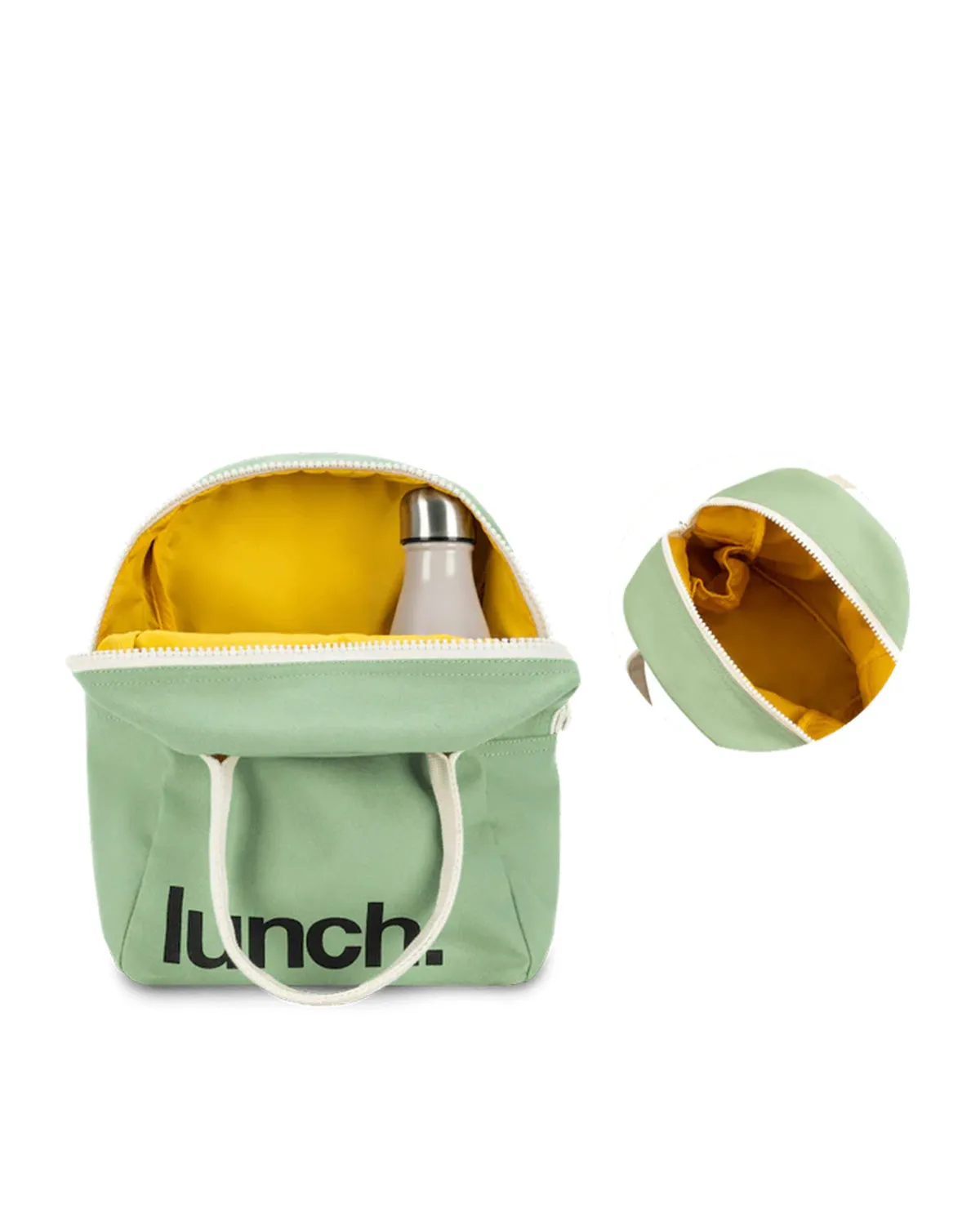 Organic Cotton Canvas Lunch Bag - Moss <br> Fluf