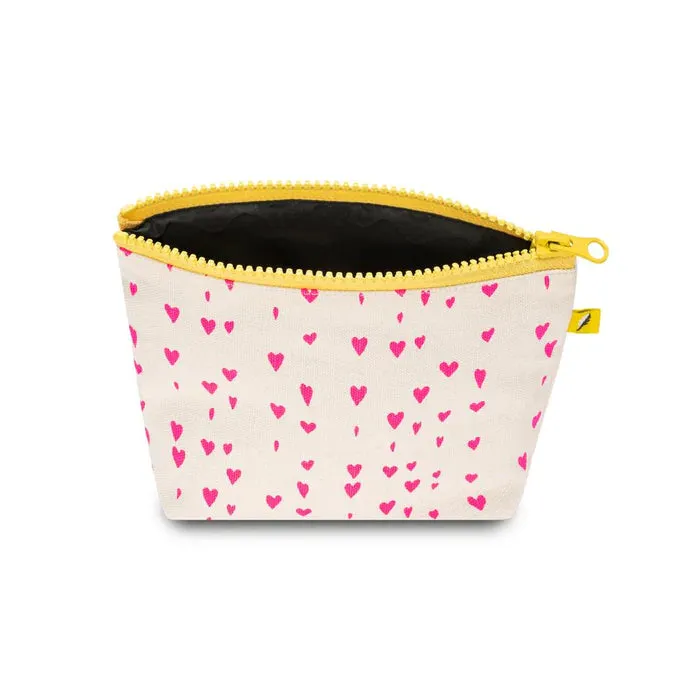 Organic Cotton Canvas Zip Bag - Tiny Hearts <br> Fluf