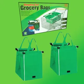 Organize Your Shopping: 2-Pack Reusable Grocery Bags with Cart Clips