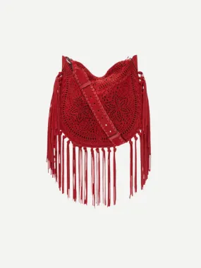 Oskan Soft Fringe Bag in Red