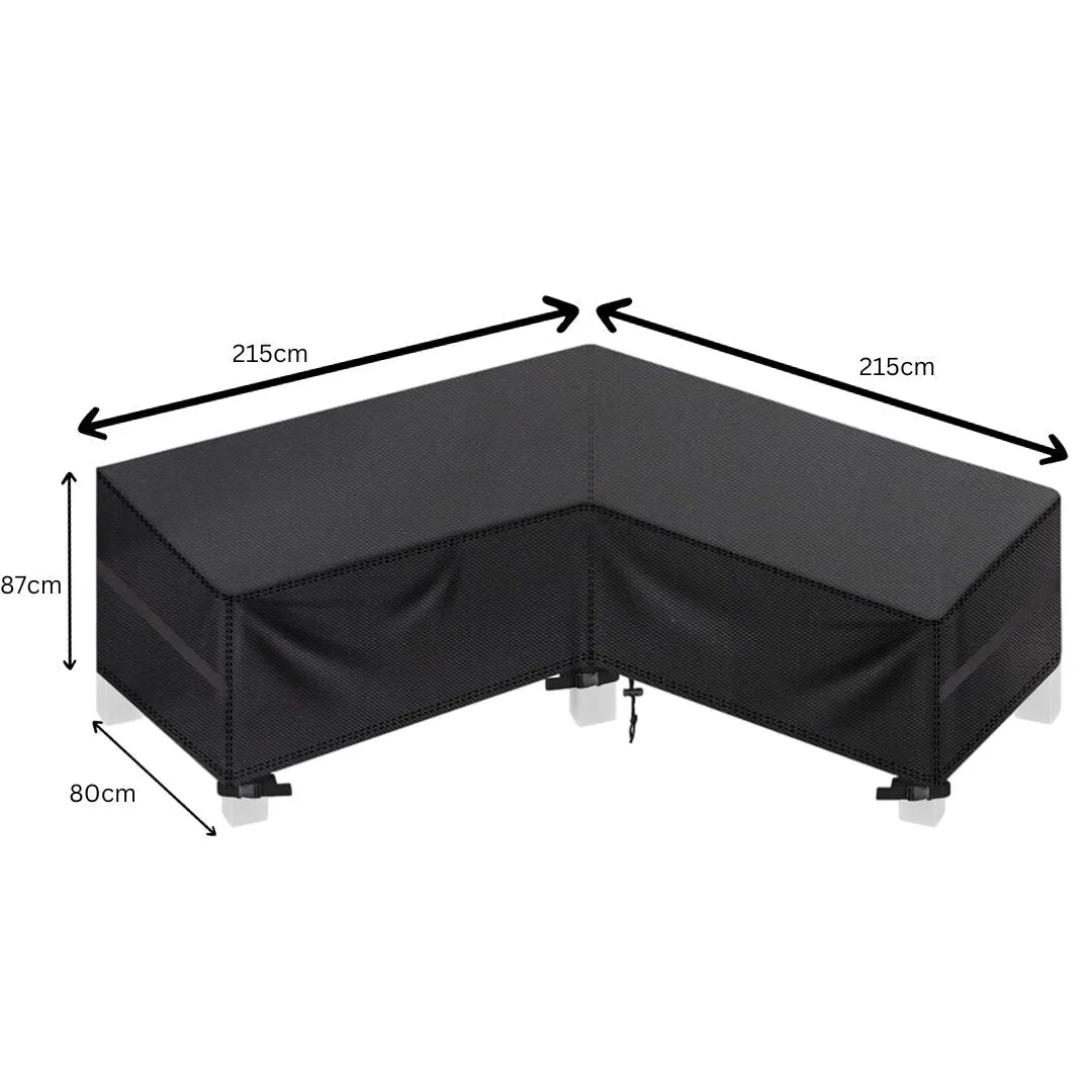 Outdoor Corner Sofa Cover Waterproof Anti-UV Outdoor Garden Furniture Protection - 215cm x 215cm x 87cm