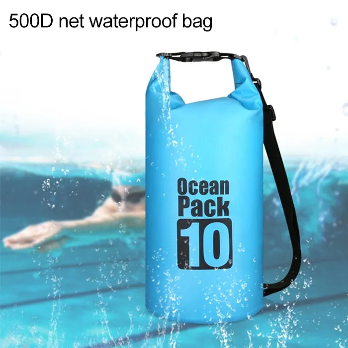 Outdoor Waterproof Double Shoulder Bag Dry Sack PVC Barrel Bag, Capacity: 20L (Green)