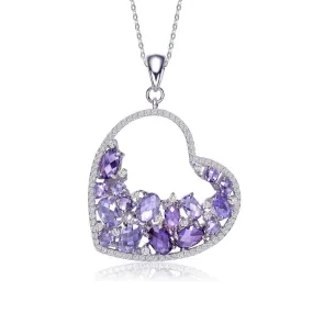 Palette Juliette Heart Purple Silver Necklace