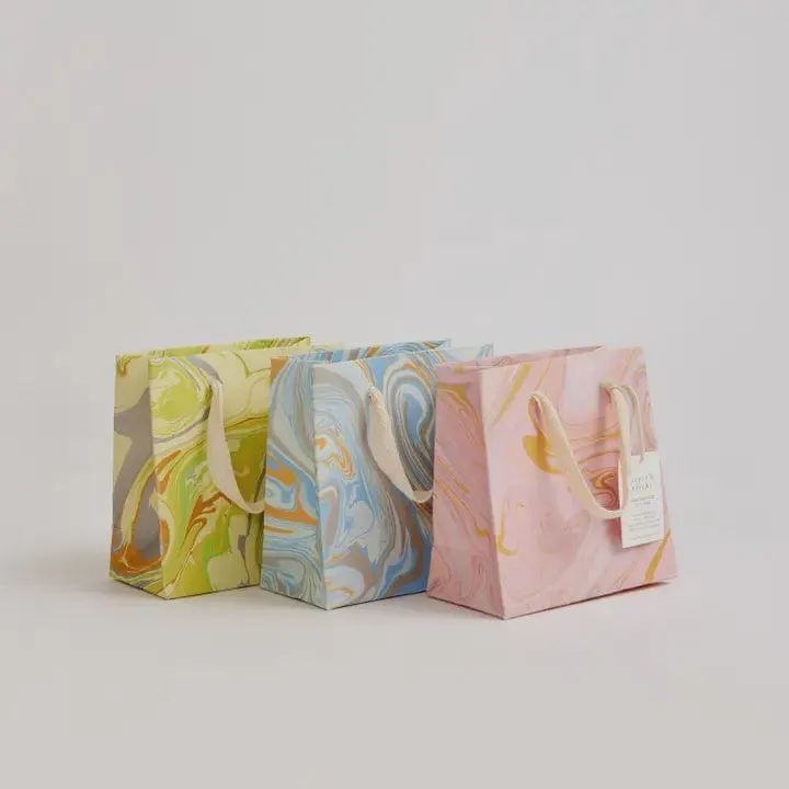 Paper Mirchi Hand Marbled Small Gift Bag Pastel