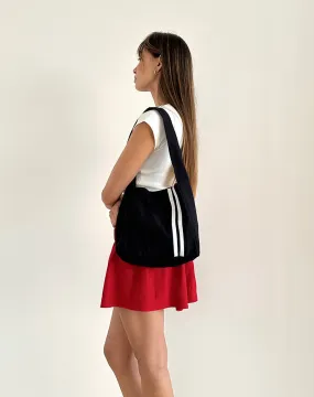 Pardi Canvas Bag in Black with White Stripe