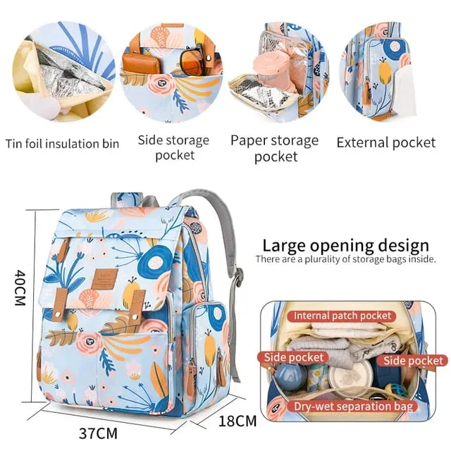 ParentTrail Waterproof Nappy Bag - All-in-One Travel Mommy Diaper Bag