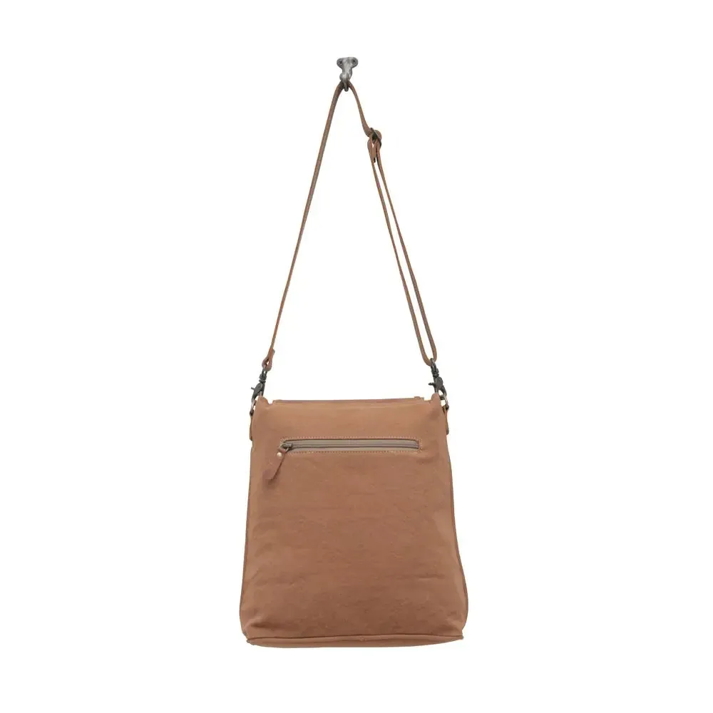 Peanut Leather & Canvas Crossbody