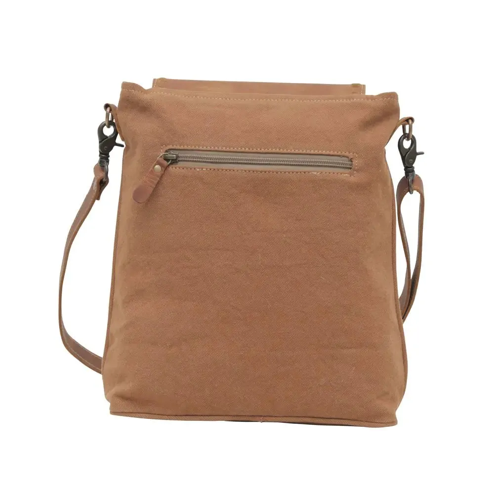 Peanut Leather & Canvas Crossbody