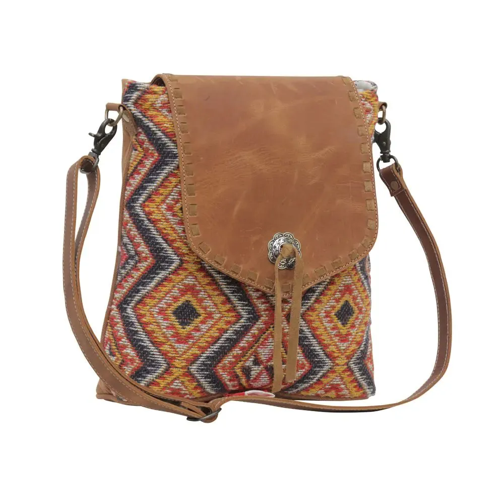 Peanut Leather & Canvas Crossbody