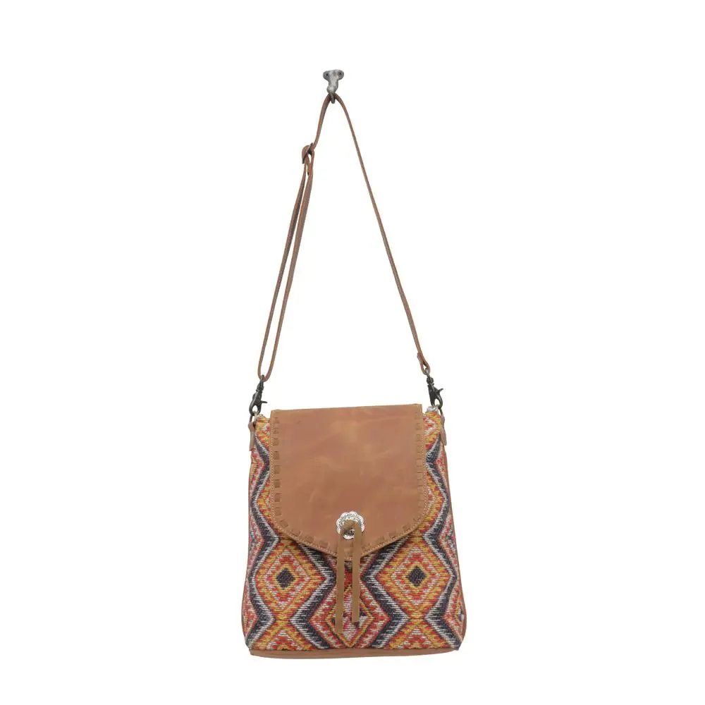 Peanut Leather & Canvas Crossbody