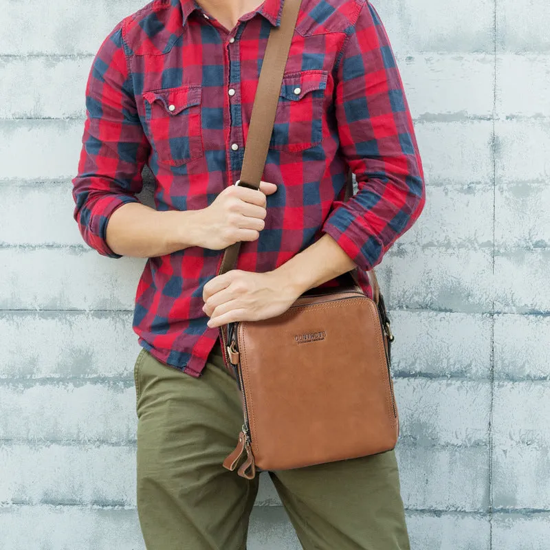 Personalized Men's Leather Shoulder Bag, Messenger Bag Crossbody bag, Gift for Him