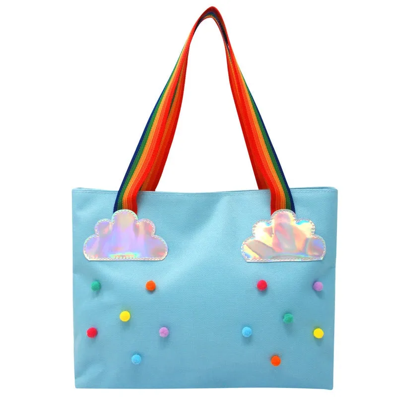 Pink Poppy Rainbow Magic Tote Bag | Blue