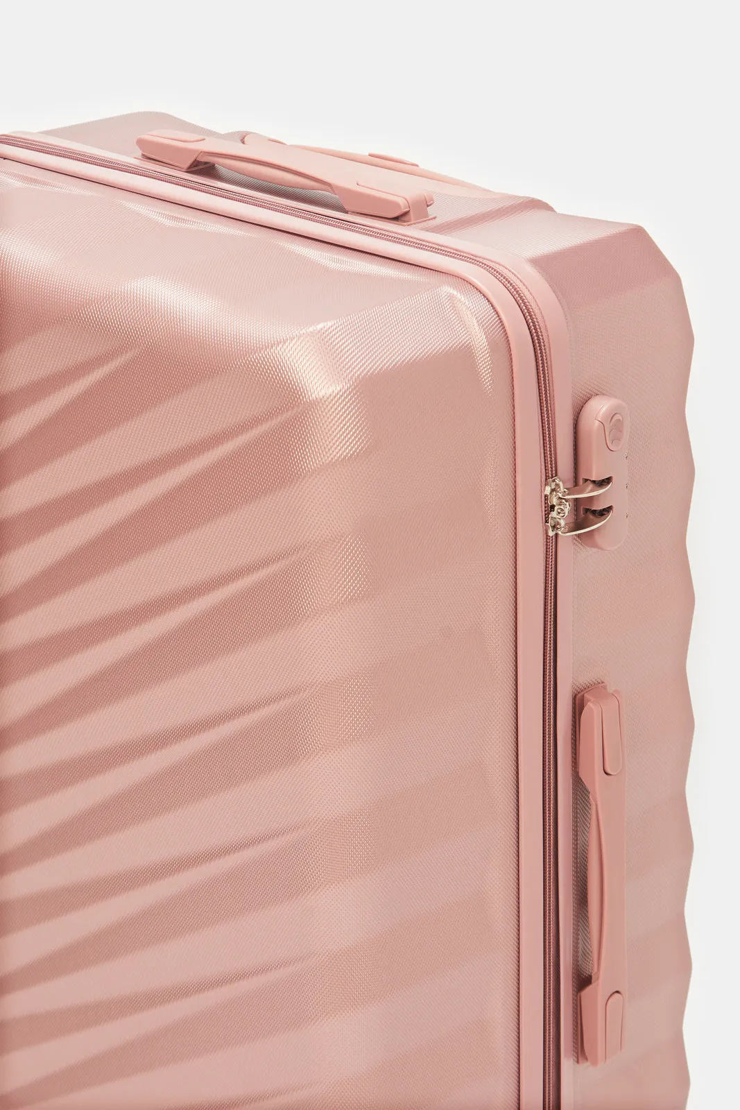 Pink Textured Trolley Luggage (28 Inch)