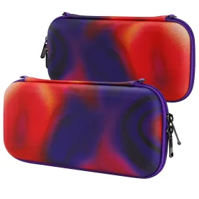 PlayVital Carrying Case for Nintendo Switch & Switch OLED, Portable Pouch Storage Handbag Travel Bag Protective Hard Case for Switch Console w/Thumb Grip Caps & 10 Game Card Slots - Purple Red Swirl - NTW004