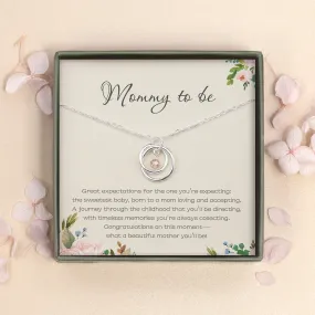 "Mommy to be" Card and Sterling Silver Necklace