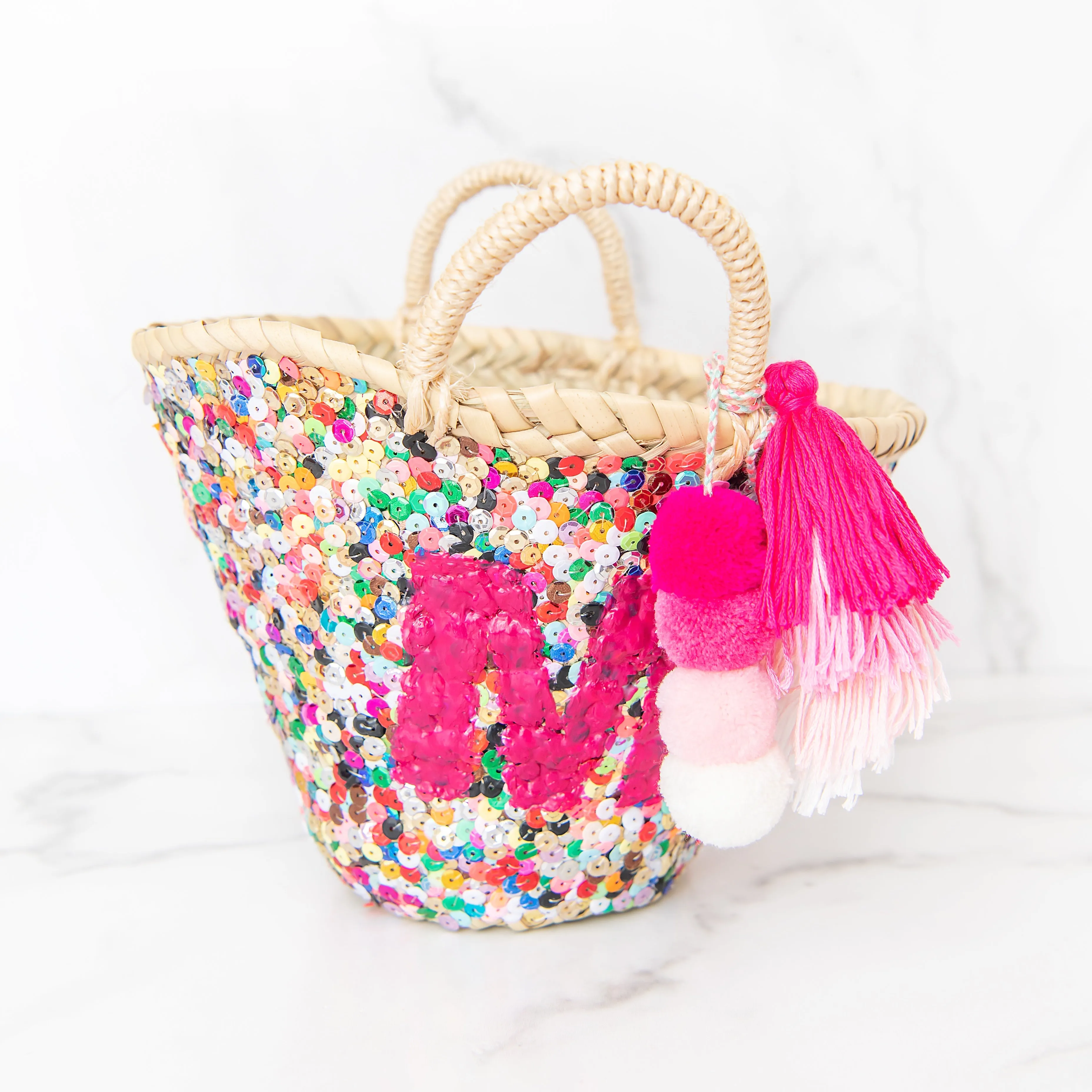 RAINBOW All-Sequin Beach Bag | Mini