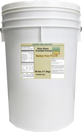 Rainy Day Foods Non-GMO 9 Grain Cracked Cereal 5 Gallon 29# Super Pail - 309 Servings