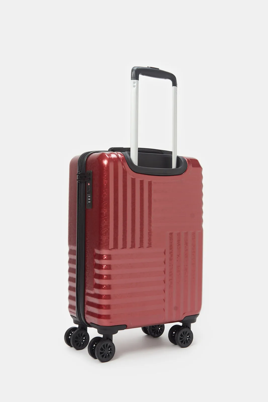 Red Textured Trolley Luggage (20 Inch)