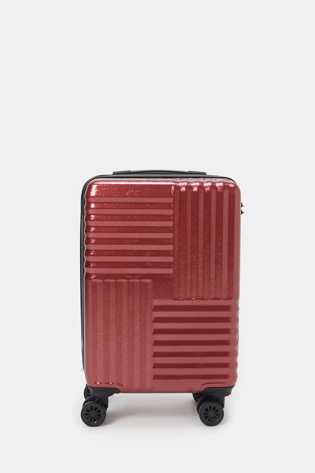 Red Textured Trolley Luggage (20 Inch)