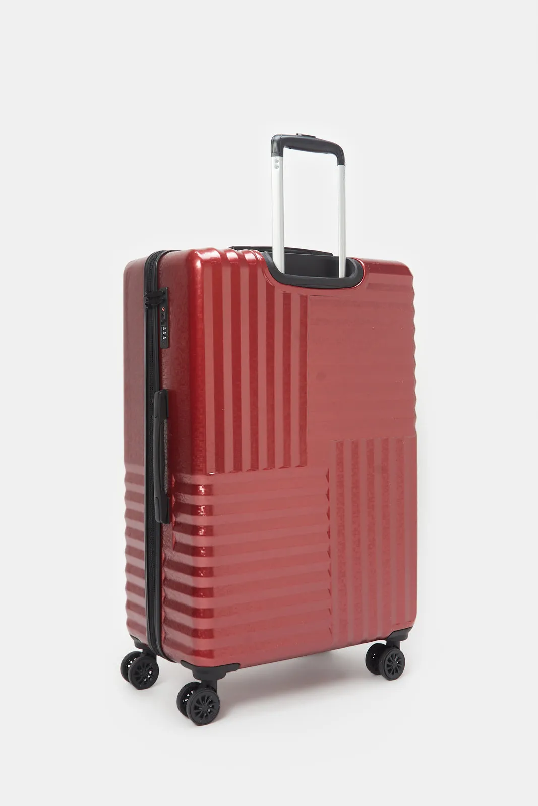 Red Textured Trolley Luggage (24 Inch)