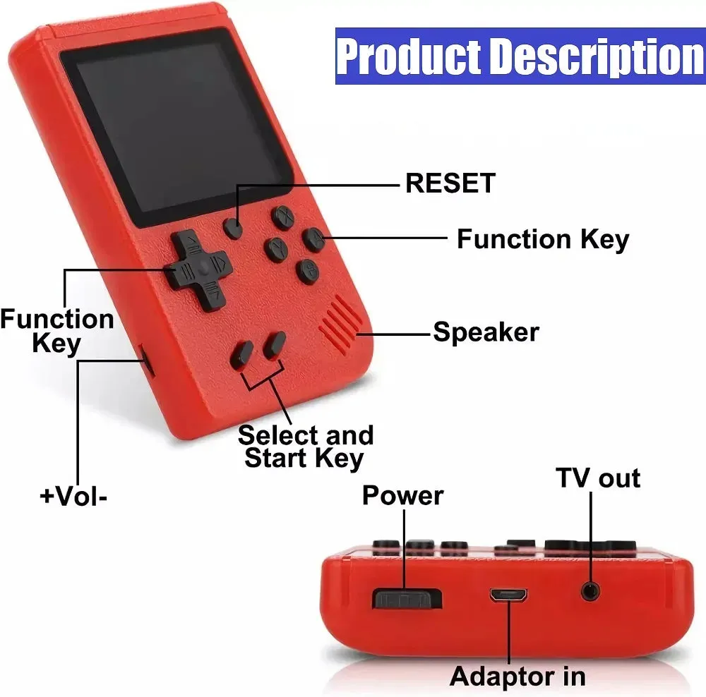 Retro Handheld Game Player With Bag Protection Video Game Console TV