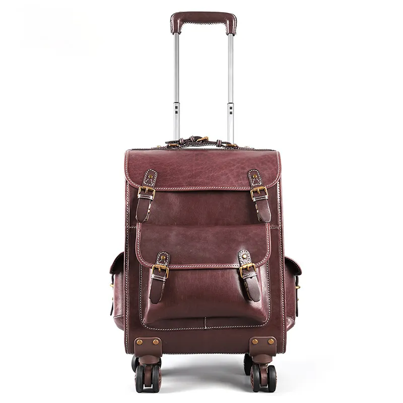 Retro Handmade Leather Trolley Case T001