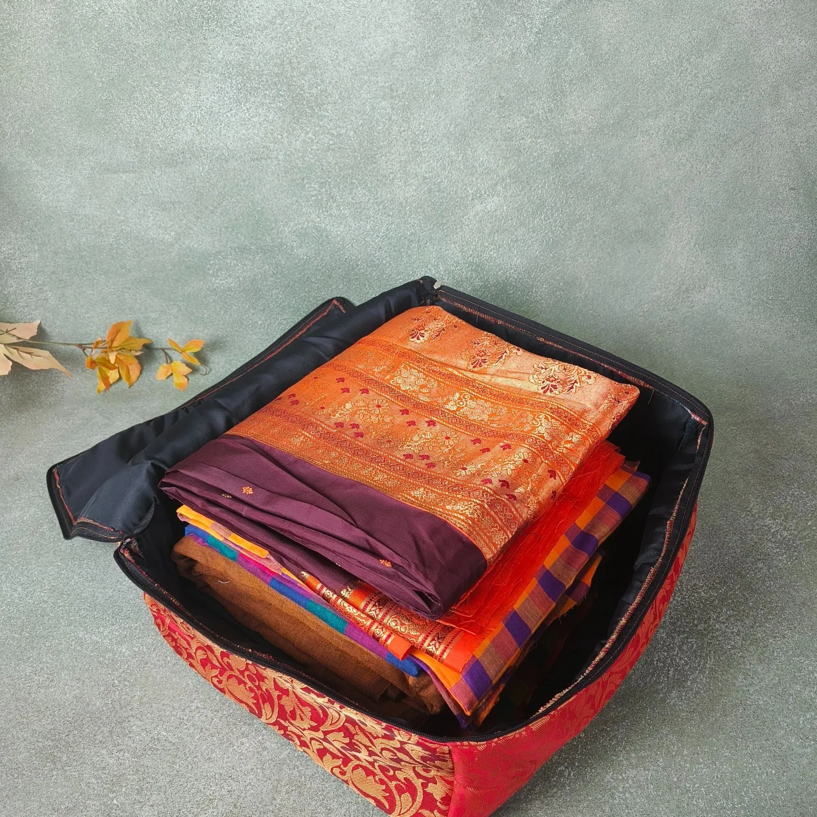 Saree Storage Bags Dark Blue Graphic Prints Design