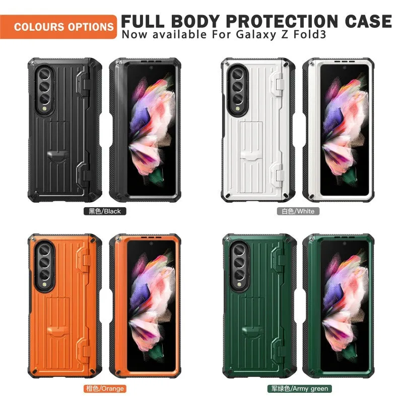 Shockproof Hard Armor Phone Case WIth Pen Slot Kickstand For Samsung Galaxy Z Fold 3 4