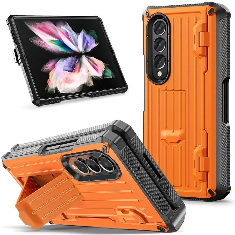 Shockproof Hard Armor Phone Case WIth Pen Slot Kickstand For Samsung Galaxy Z Fold 3 4