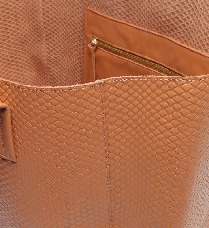 Shopping Bag Brown Leather Wire