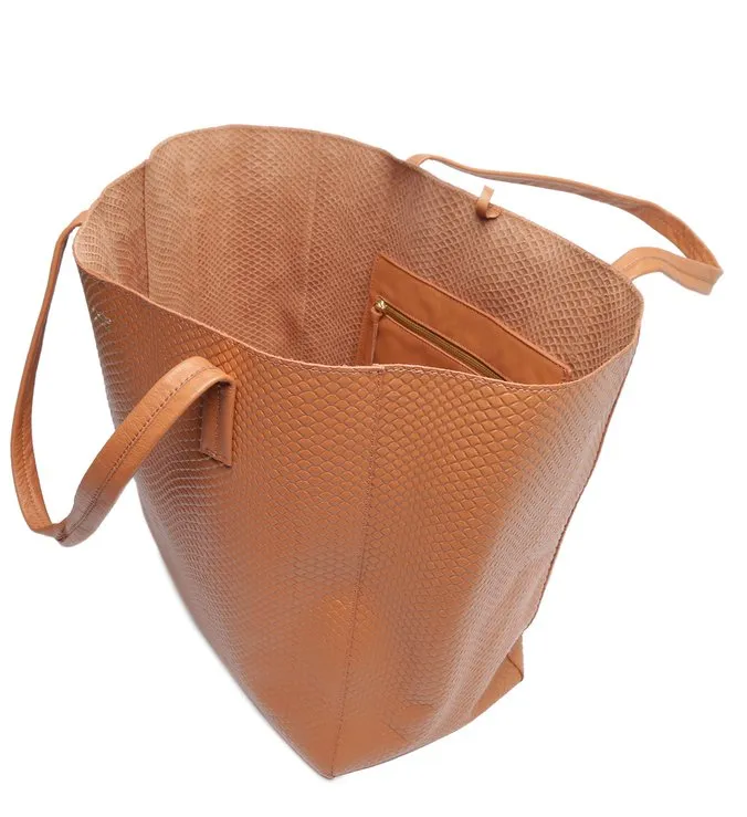 Shopping Bag Brown Leather Wire