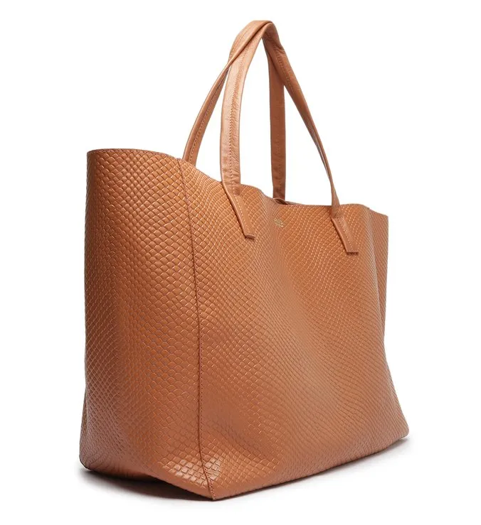 Shopping Bag Brown Leather Wire