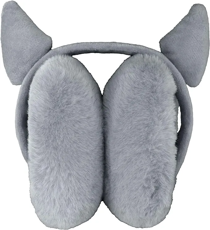 Simplicity Kids Devil Horns Earmuffs Cute Plush Winter Ear Warmers