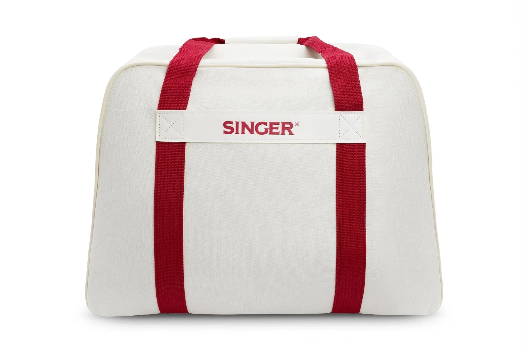 SINGER® Cream/Red Universal Tote Bag