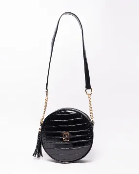 Snake Leather Round Cross Bag