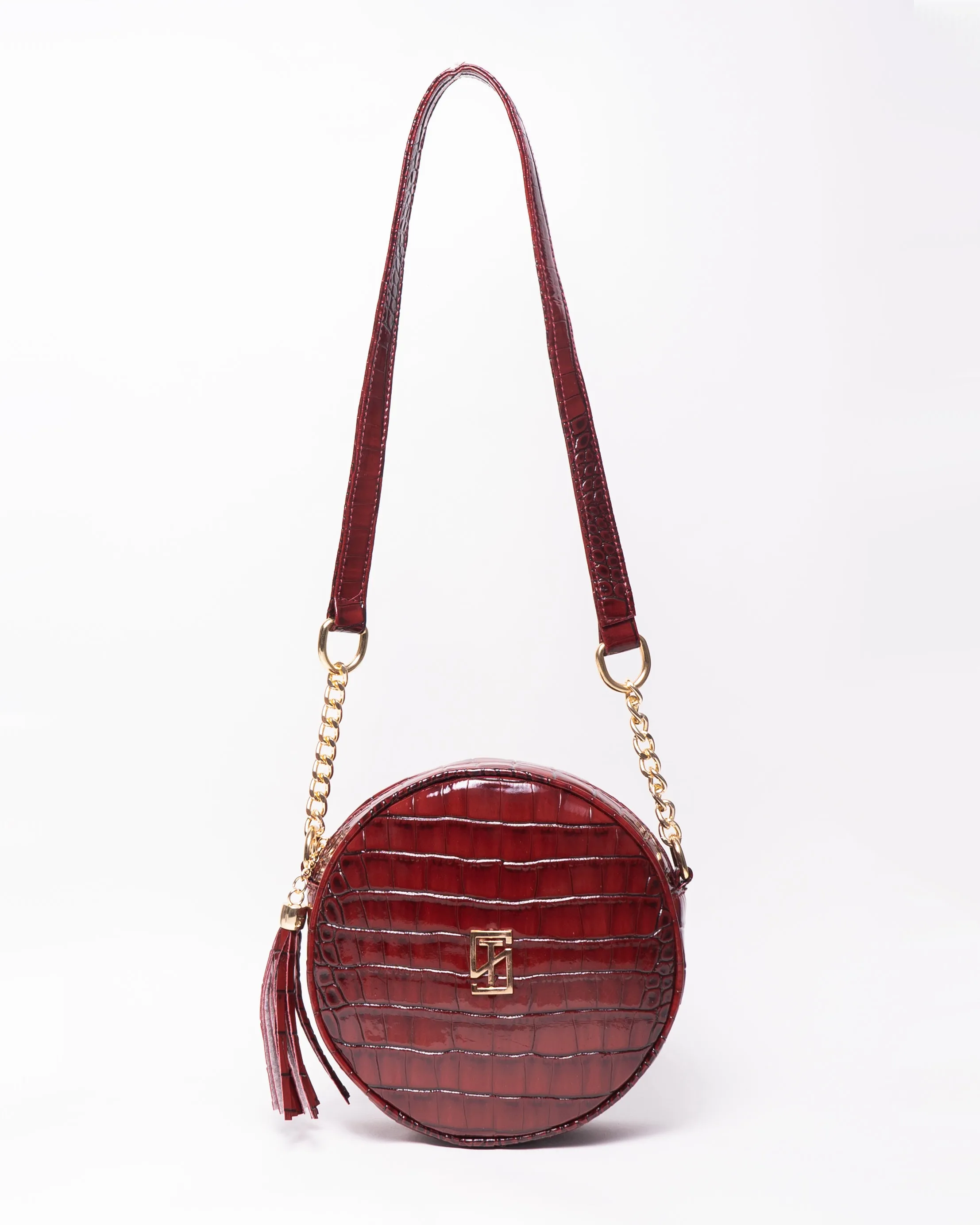 Snake Leather Round Cross Bag