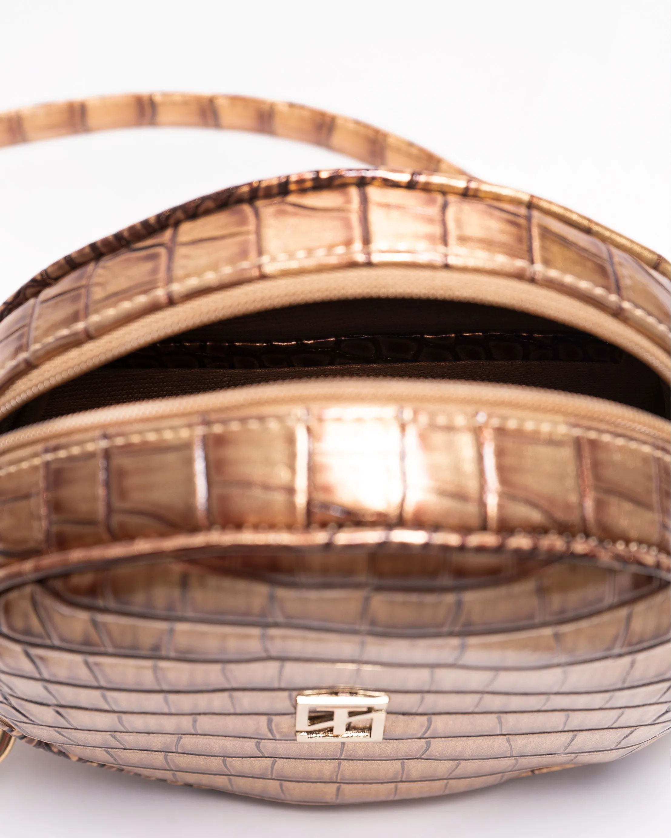 Snake Leather Round Cross Bag