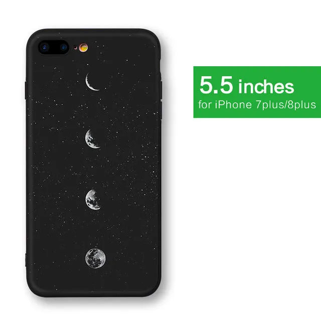 Space Moon Astronaut Pattern Phone Cases For iphone 7; 8 Case For iphone; 7plus; 8Plus