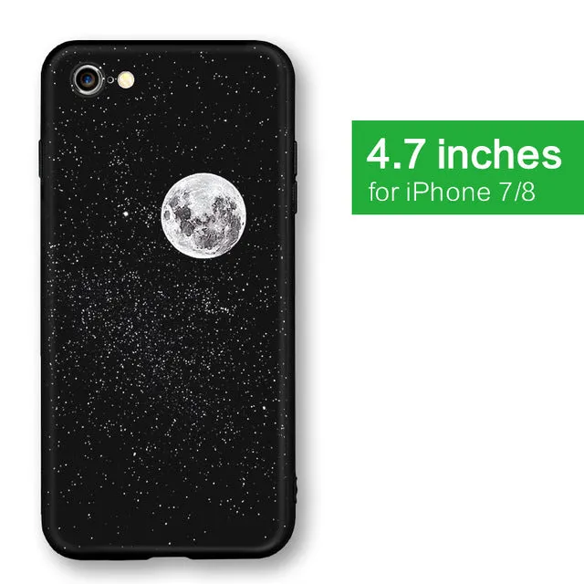 Space Moon Astronaut Pattern Phone Cases For iphone 7; 8 Case For iphone; 7plus; 8Plus