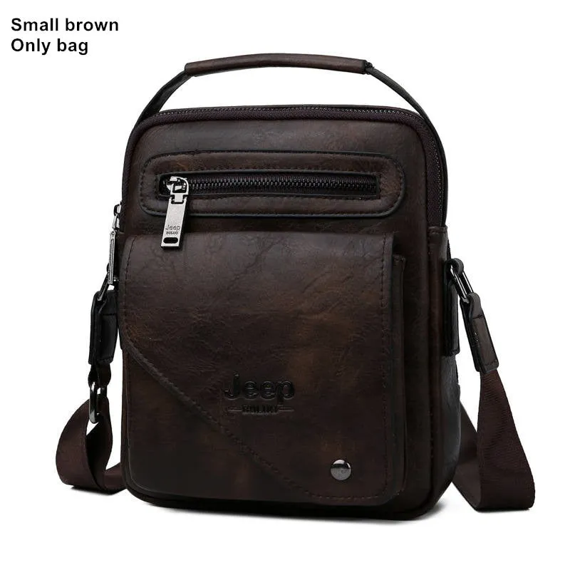 Split Leather Crossbody Tote Men Bag Famous Designer Men Shoulder Messenger Bags Men Fashion Business High Quality