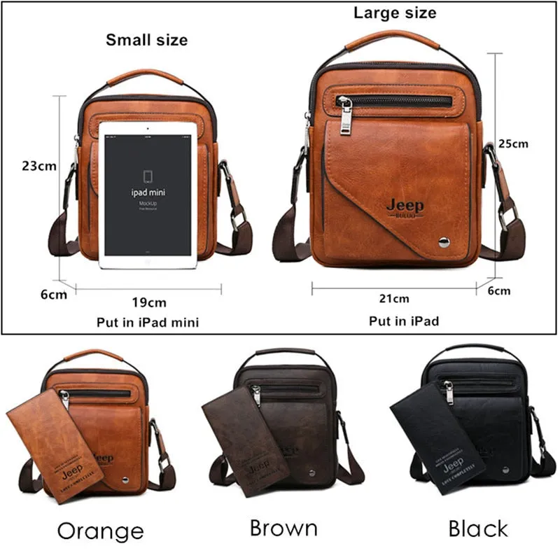 Split Leather Crossbody Tote Men Bag Famous Designer Men Shoulder Messenger Bags Men Fashion Business High Quality