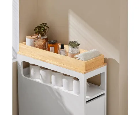 Storage Cart Narrow Cabinet Wheels Tray Drawers