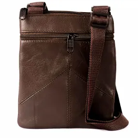 Stylish Leather Shoulder Bag Coffee Brown Messenger Bag