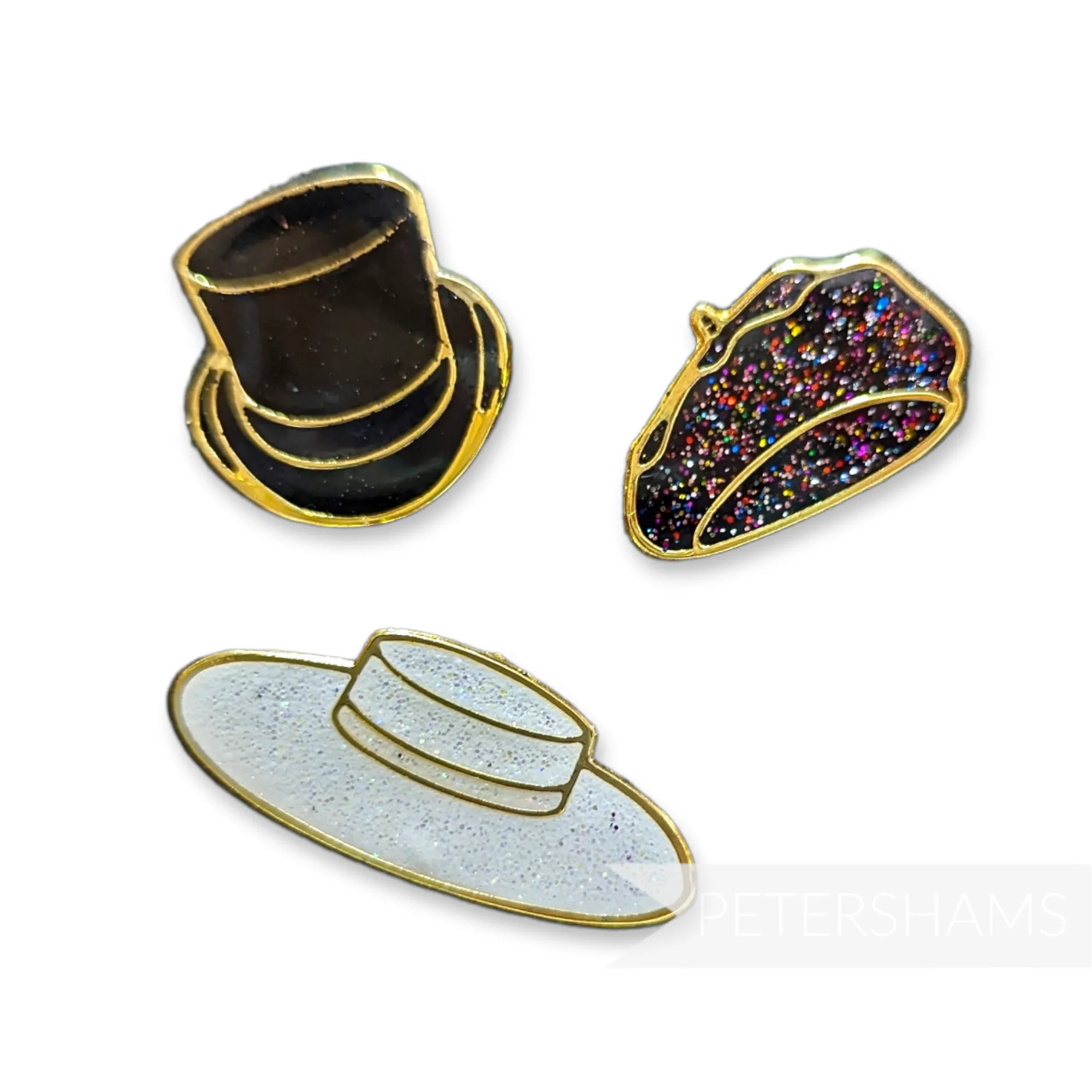 Super Cute Glittery Hat Pin Badges - Set of 3