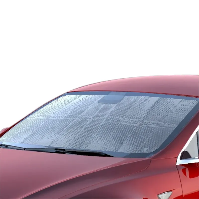 TAPTES Front Windshield Sunshade for Model 3 2019-2021 Foldable Sucker Windshield Sun Shade